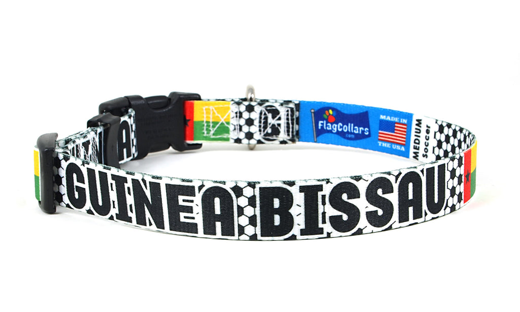 Guinea-Bissau Dog Collar for Soccer Fans  | Quick Release or Martingale Style