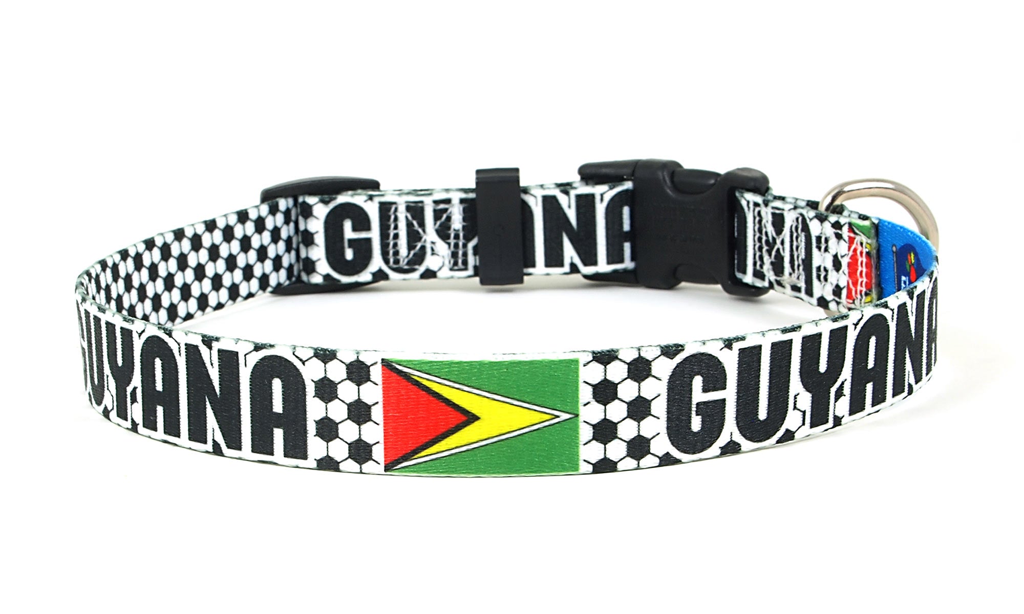Guyana Dog Collar for Soccer Fans | Black or Pink | Quick Release or Martingale Style | Made in NJ, USA