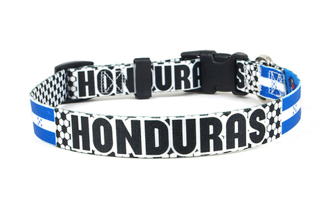 Honduras Dog Collar for Soccer Fans | Black or Pink | Quick Release or Martingale Style | Made in NJ, USA