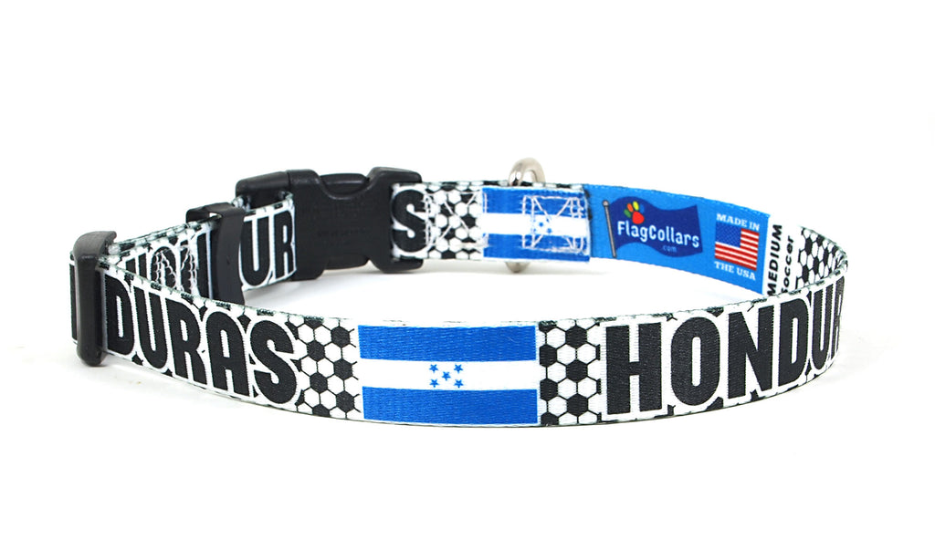 Honduras Dog Collar for Soccer Fans  | Quick Release or Martingale Style