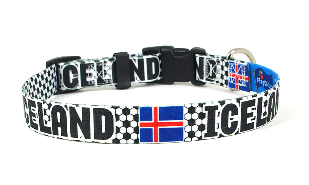 Iceland Dog Collar for Soccer Fans  | Quick Release or Martingale Style