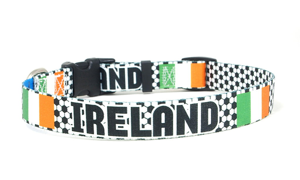 Ireland Dog Collar for Soccer Fans  | Quick Release or Martingale Style