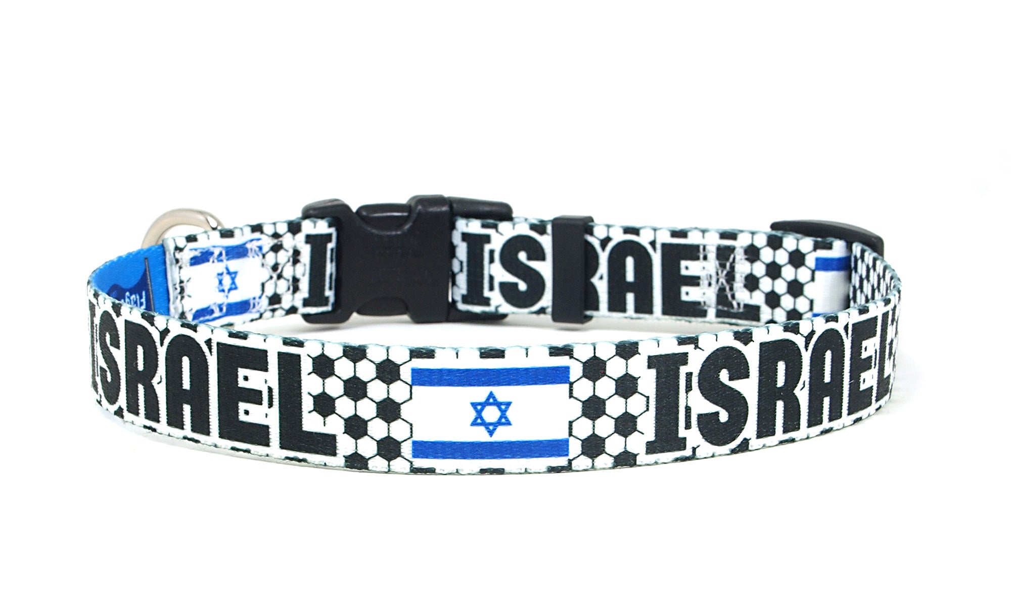 Israel Dog Collar for Soccer Fans | Black or Pink | Quick Release or Martingale Style | Made in NJ, USA