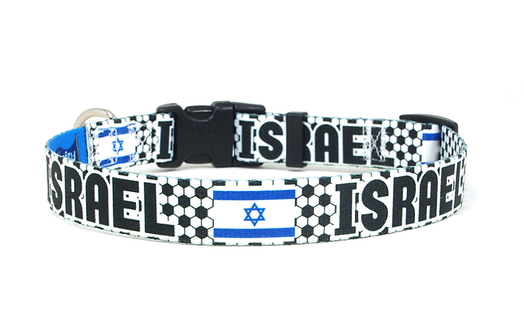 Israel Dog Collar for Soccer Fans  | Quick Release or Martingale Style