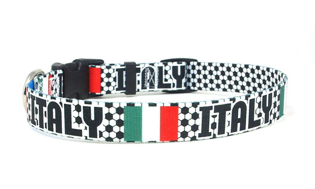 Italy Dog Collar for Soccer Fans  | Quick Release or Martingale Style
