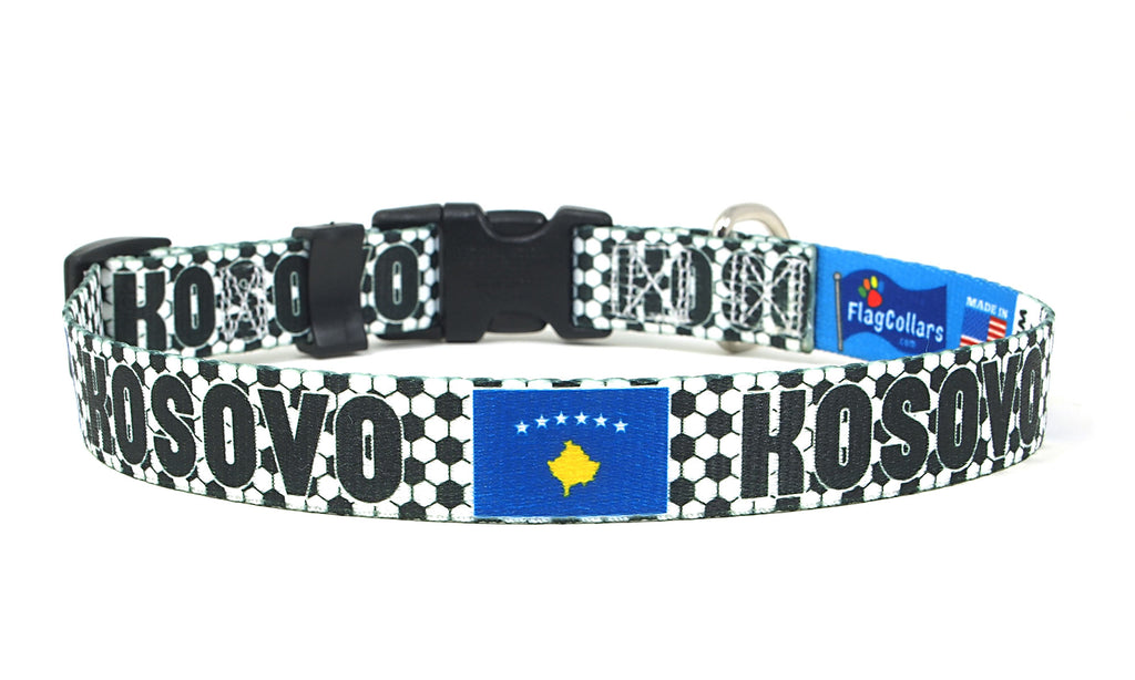 Kosovo Dog Collar for Soccer Fans  | Quick Release or Martingale Style