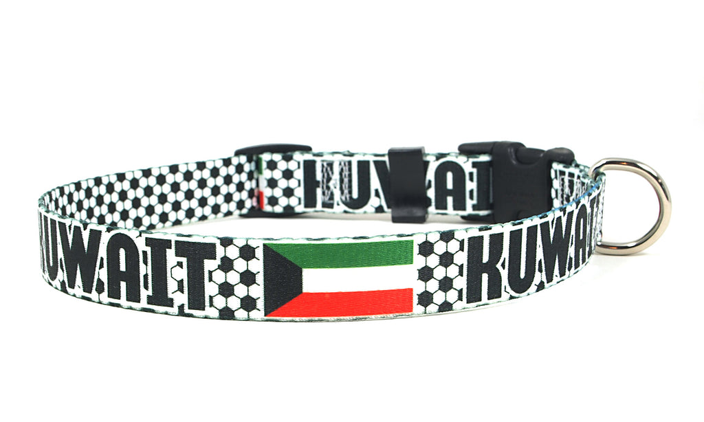 Kuwait Dog Collar for Soccer Fans  | Quick Release or Martingale Style