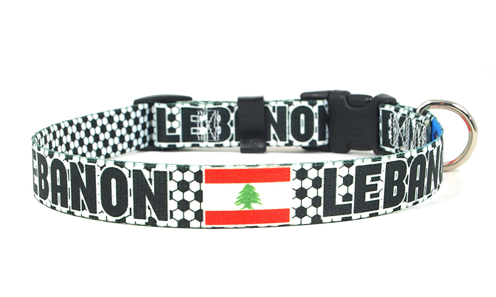 Lebanon Dog Collar for Soccer Fans  | Quick Release or Martingale Style