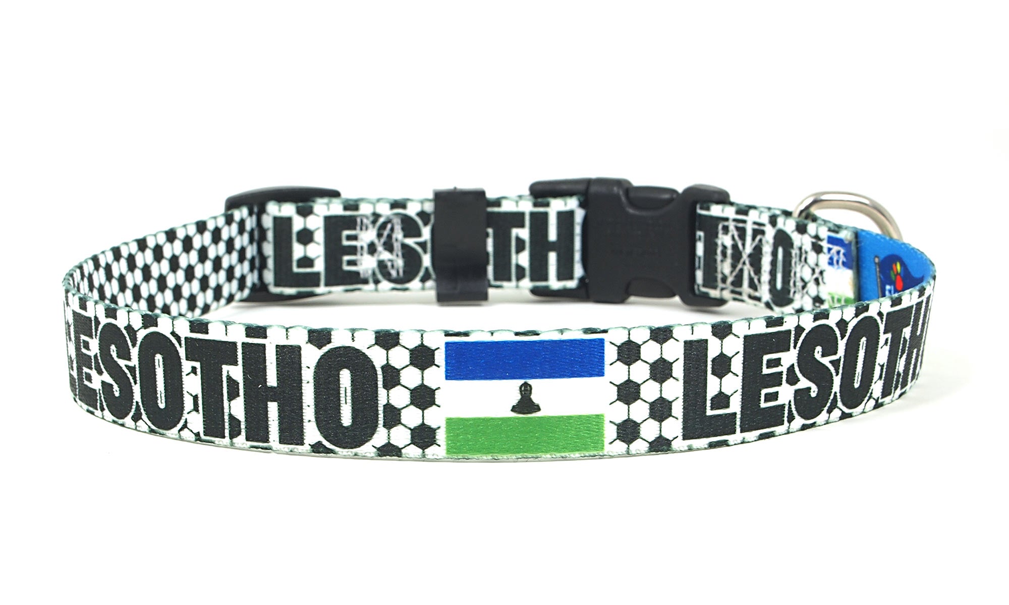 Lesotho Dog Collar for Soccer Fans | Black or Pink | Quick Release or Martingale Style | Made in NJ, USA