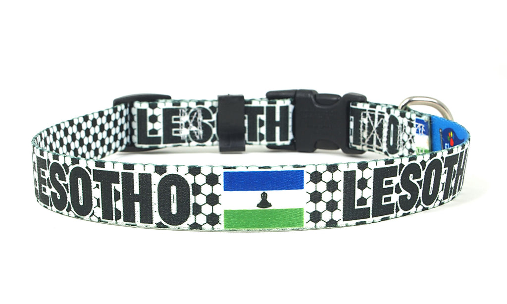 Lesotho Dog Collar for Soccer Fans  | Quick Release or Martingale Style