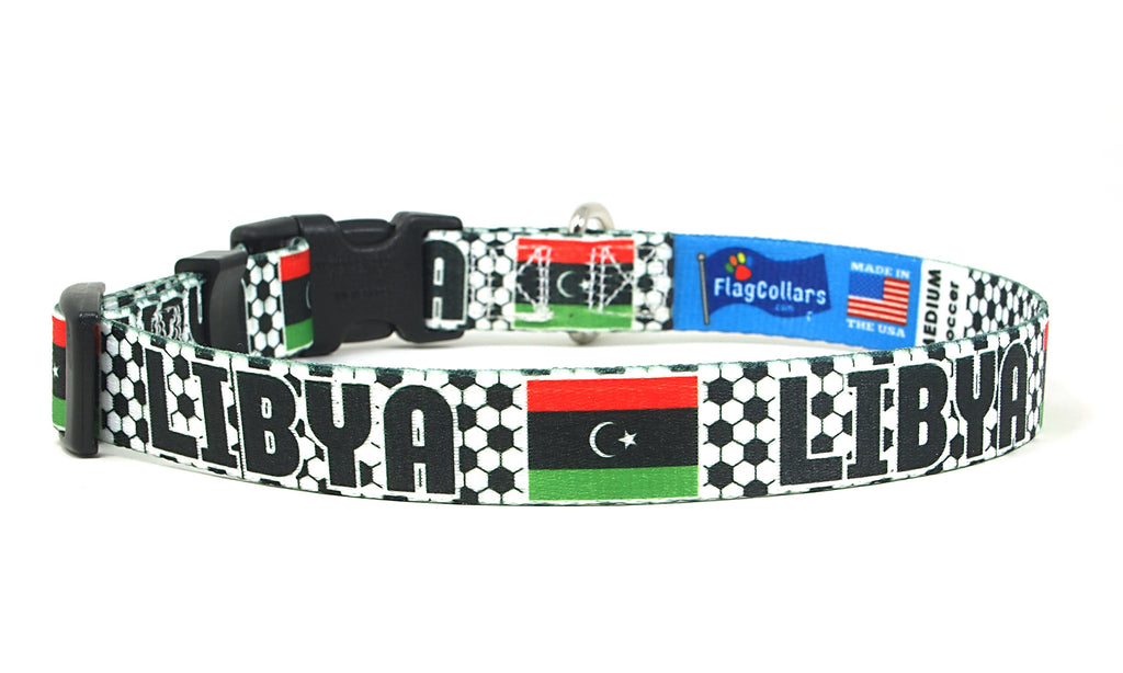 Libya Dog Collar for Soccer Fans  | Quick Release or Martingale Style