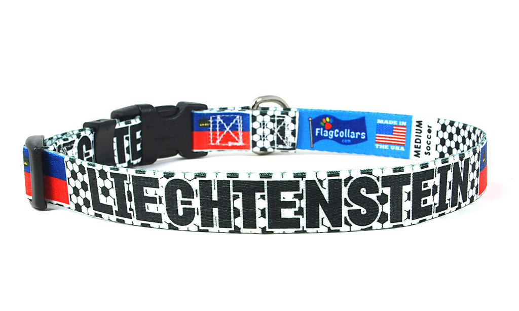 Liechtenstein Dog Collar for Soccer Fans  | Quick Release or Martingale Style