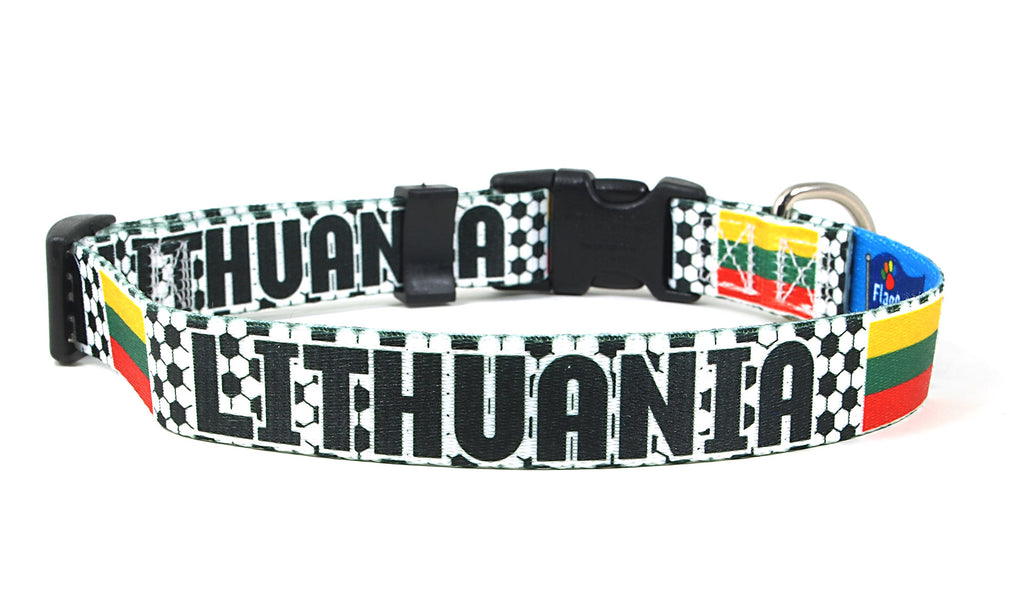Lithuania Dog Collar for Soccer Fans  | Quick Release or Martingale Style
