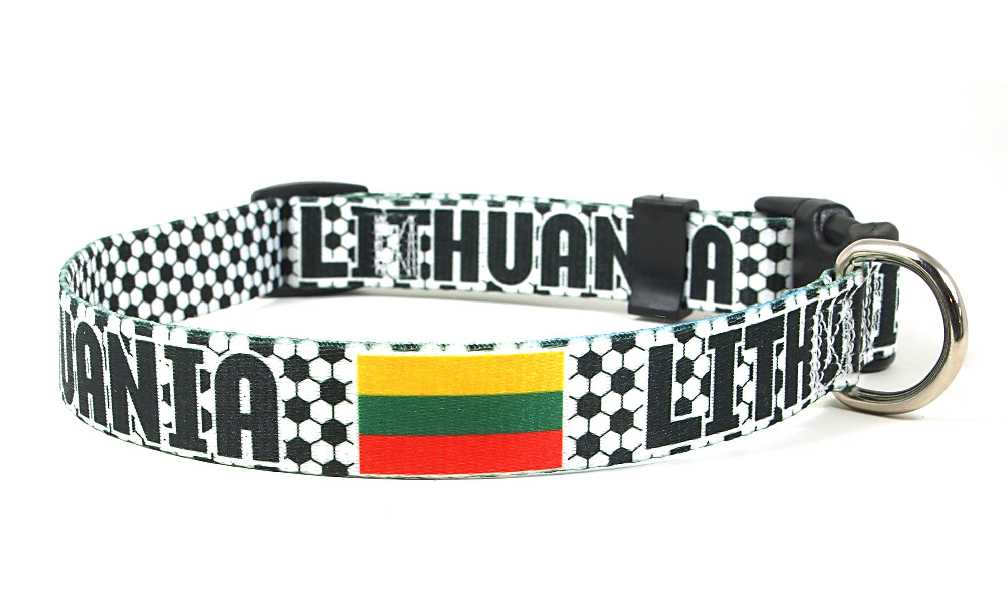 Lithuania Dog Collar for Soccer Fans  | Quick Release or Martingale Style