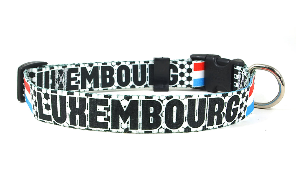Luxembourg Dog Collar for Soccer Fans  | Quick Release or Martingale Style
