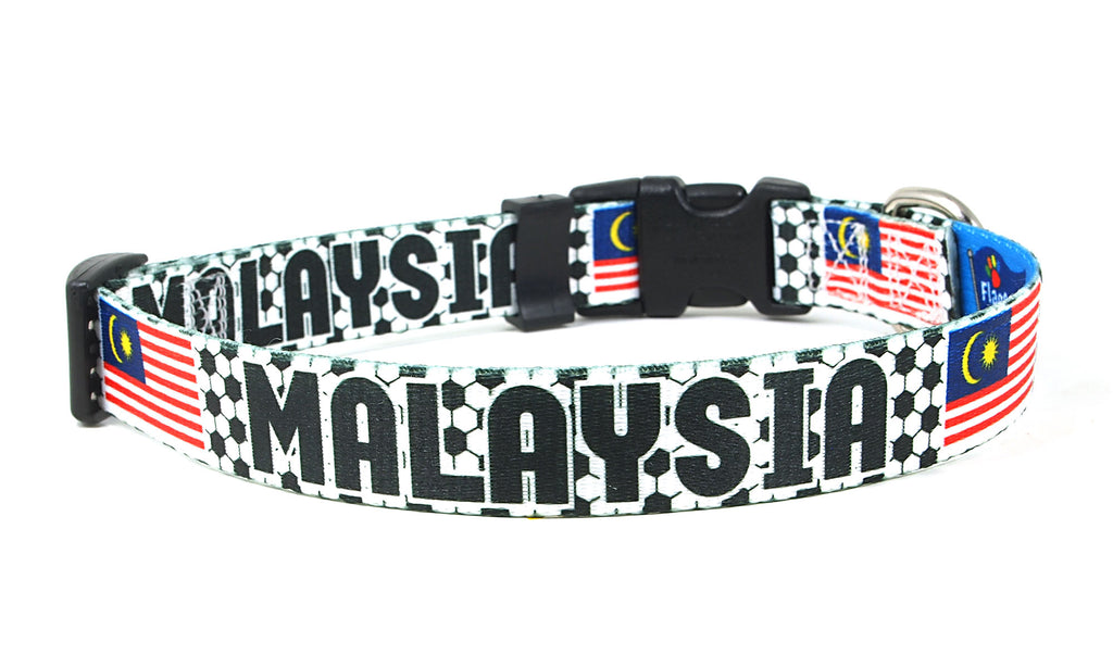 Malaysia Dog Collar for Soccer Fans  | Quick Release or Martingale Style