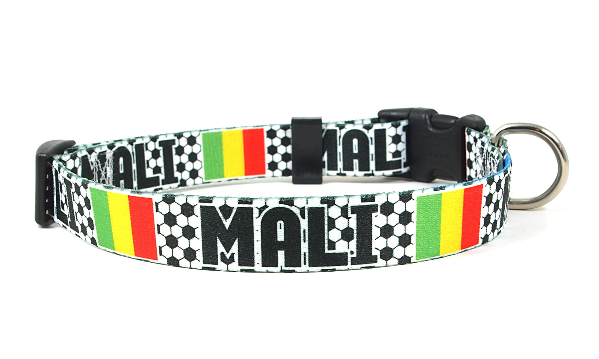 Mali Dog Collar for Soccer Fans | Black or Pink | Quick Release or Martingale Style | Made in NJ, USA
