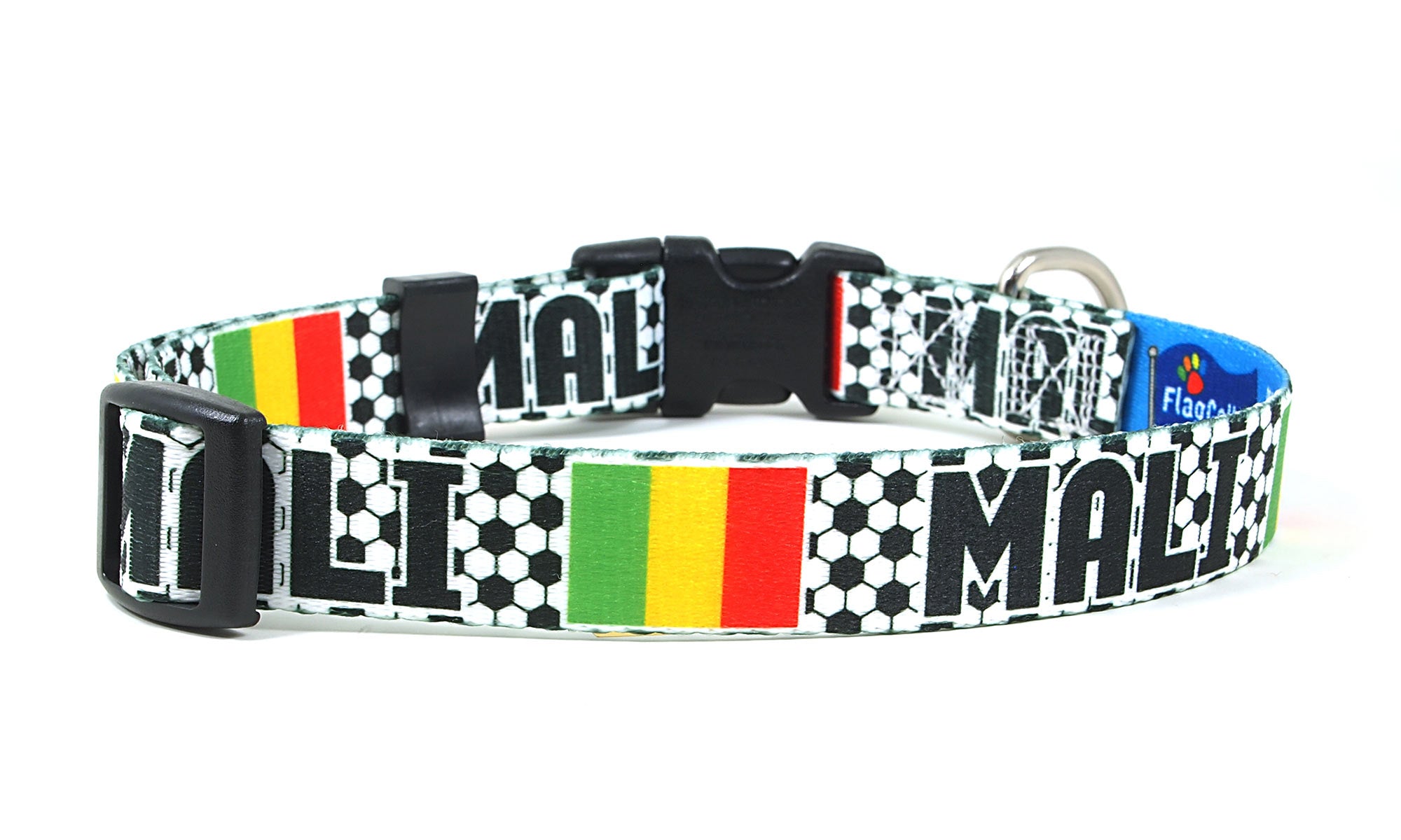 Mali Dog Collar for Soccer Fans | Black or Pink | Quick Release or Martingale Style | Made in NJ, USA
