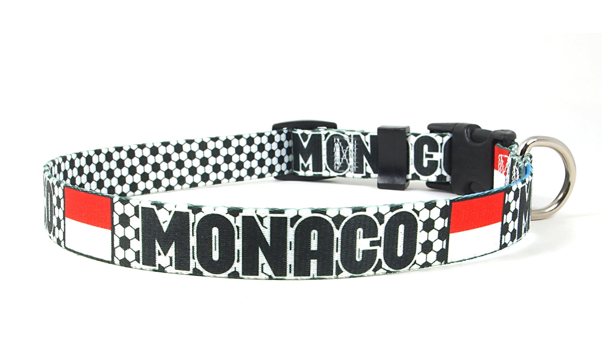 Monaco Dog Collar for Soccer Fans  | Quick Release or Martingale Style
