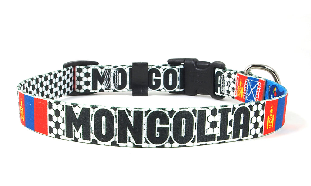 Mongolia Dog Collar for Soccer Fans  | Quick Release or Martingale Style