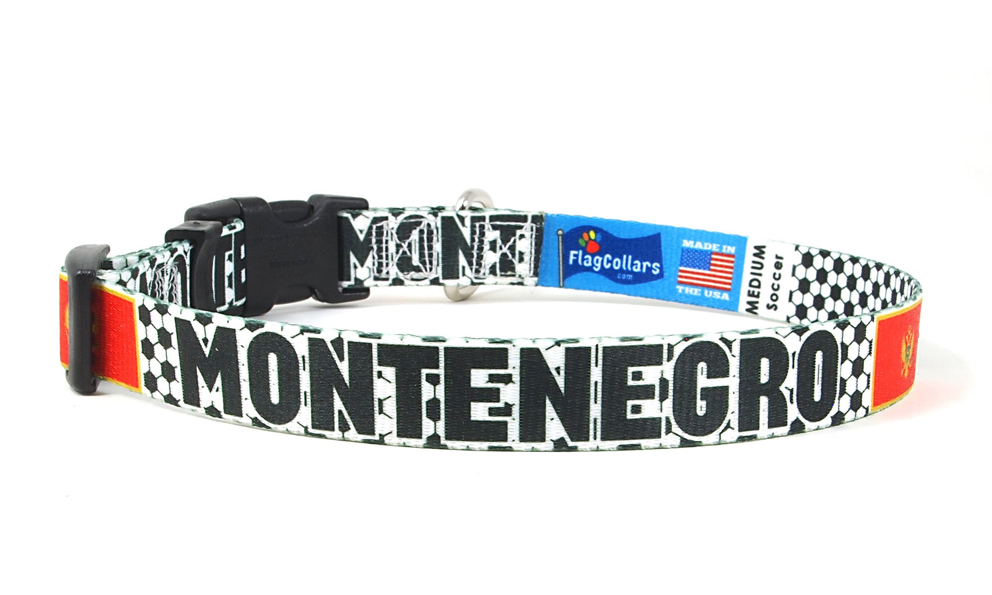 Montenegro Dog Collar for Soccer Fans  | Quick Release or Martingale Style