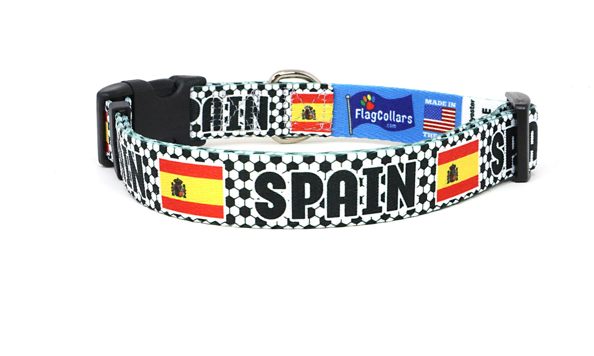 Spain Dog Collar for Soccer Fans  | Quick Release or Martingale Style