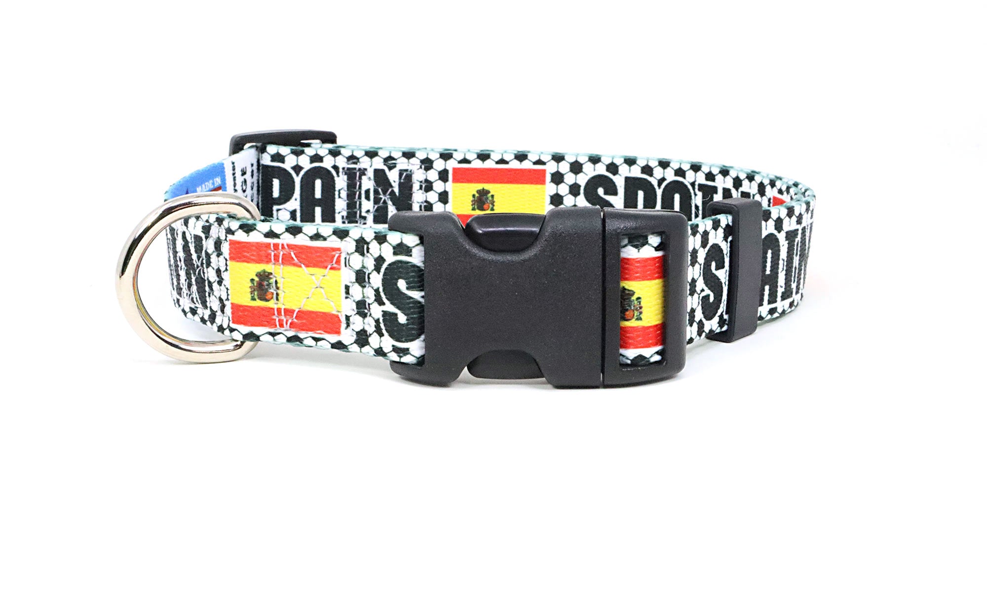 Spain Dog Collar for Soccer Fans  | Quick Release or Martingale Style