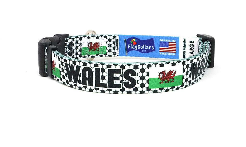 Wales Dog Collar for Soccer Fans  | Quick Release or Martingale Style