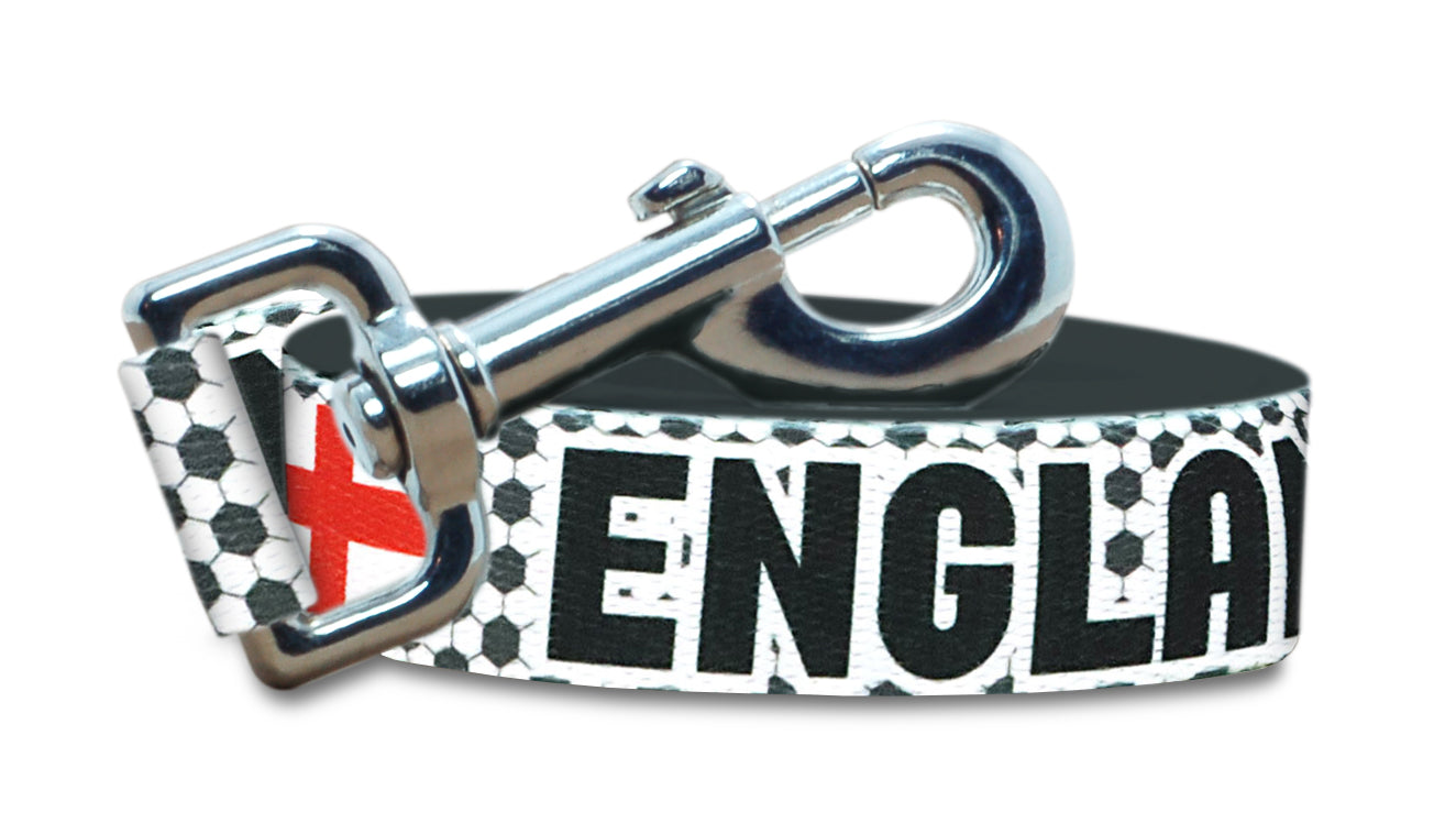 England Dog Leash for Soccer Fans | Black or Pink | 6 or 4 Foot