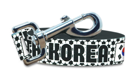 South Korea Dog Leash for Soccer Fans | Black or Pink | 6 or 4 Foot