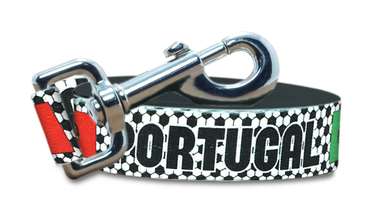 Portugal Dog Leash for Soccer Fans | Black or Pink | 6 or 4 Foot