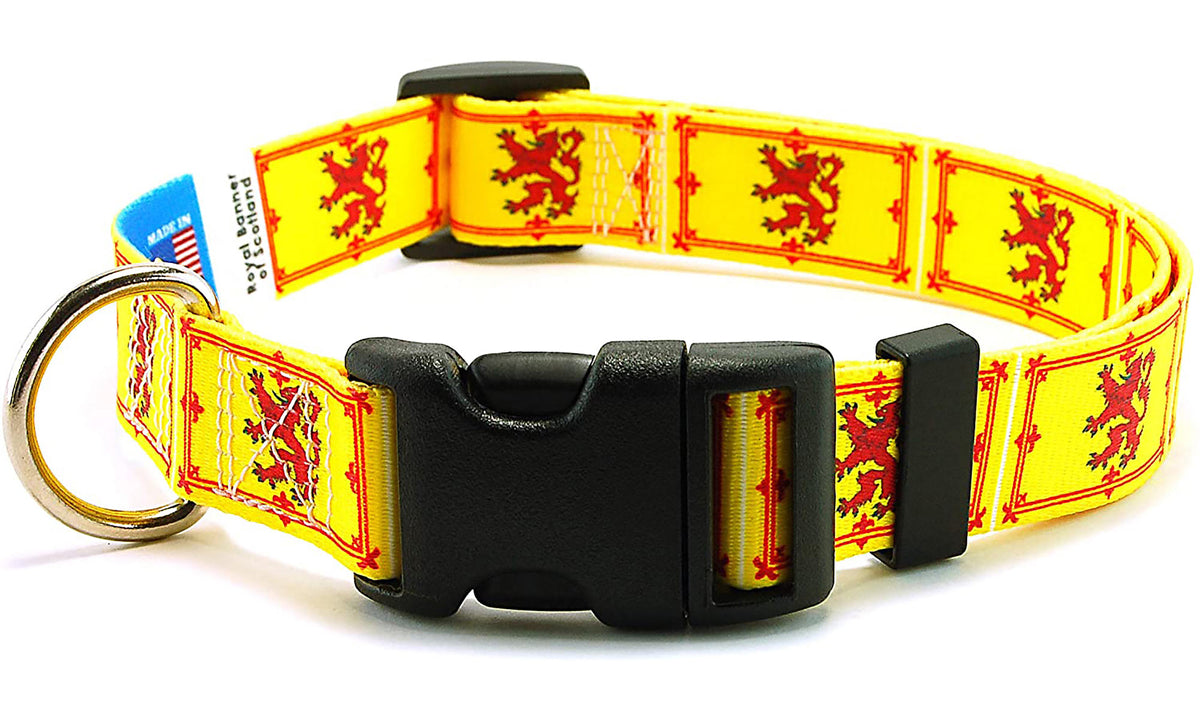 Scotland Royal Banner Dog Collar  | Rampant Lion | Quick Release or Martingale
