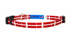 Cat Collar with Denmark Flag | Breakaway Safety Buckle