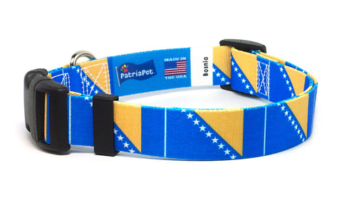 Bosnia Dog Collar | Quick Release or Martingale Style | Made in NJ, USA