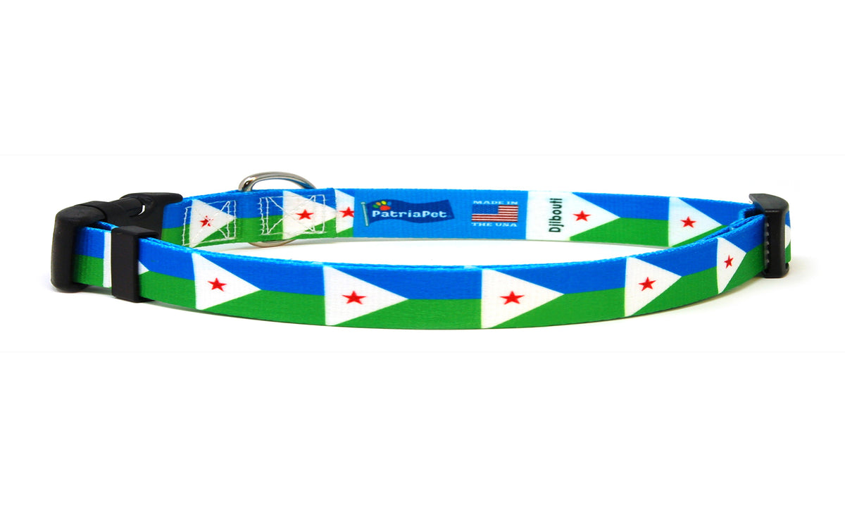 Cat Collar with Djibouti Flag | Great For National Holidays, Festivals, Parades, Sporting Events, Pride Events