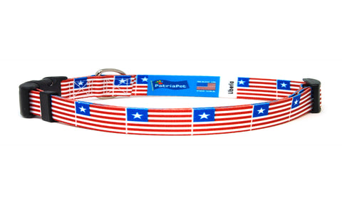 Cat Collar with Liberia Flag | Great For National Holidays, Festivals, Parades, Sporting Events, Pride Events