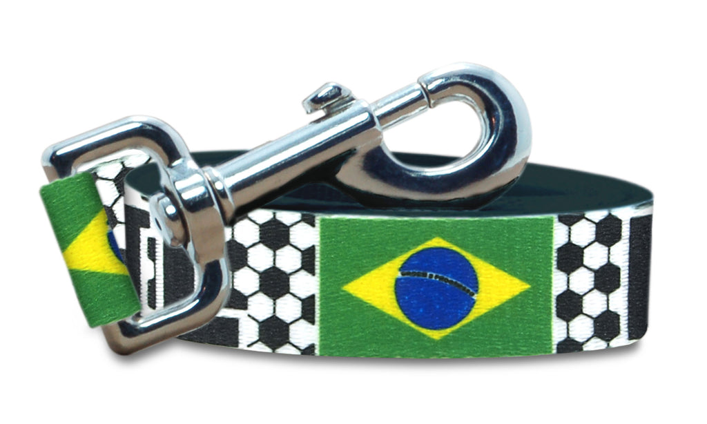 Brazil Dog Leash for Soccer Fans  | 6 or 4 Foot