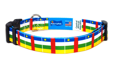 Central African Republic Dog Collar | Quick Release or Martingale Style | Made in NJ, USA