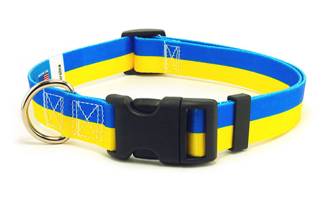 Ukraine Dog Collar | Quick Release or Martingale Style | Made in NJ, USA