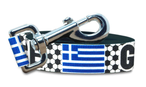 Greece Dog Leash for Soccer Fans | Black or Pink | 6 or 4 Foot